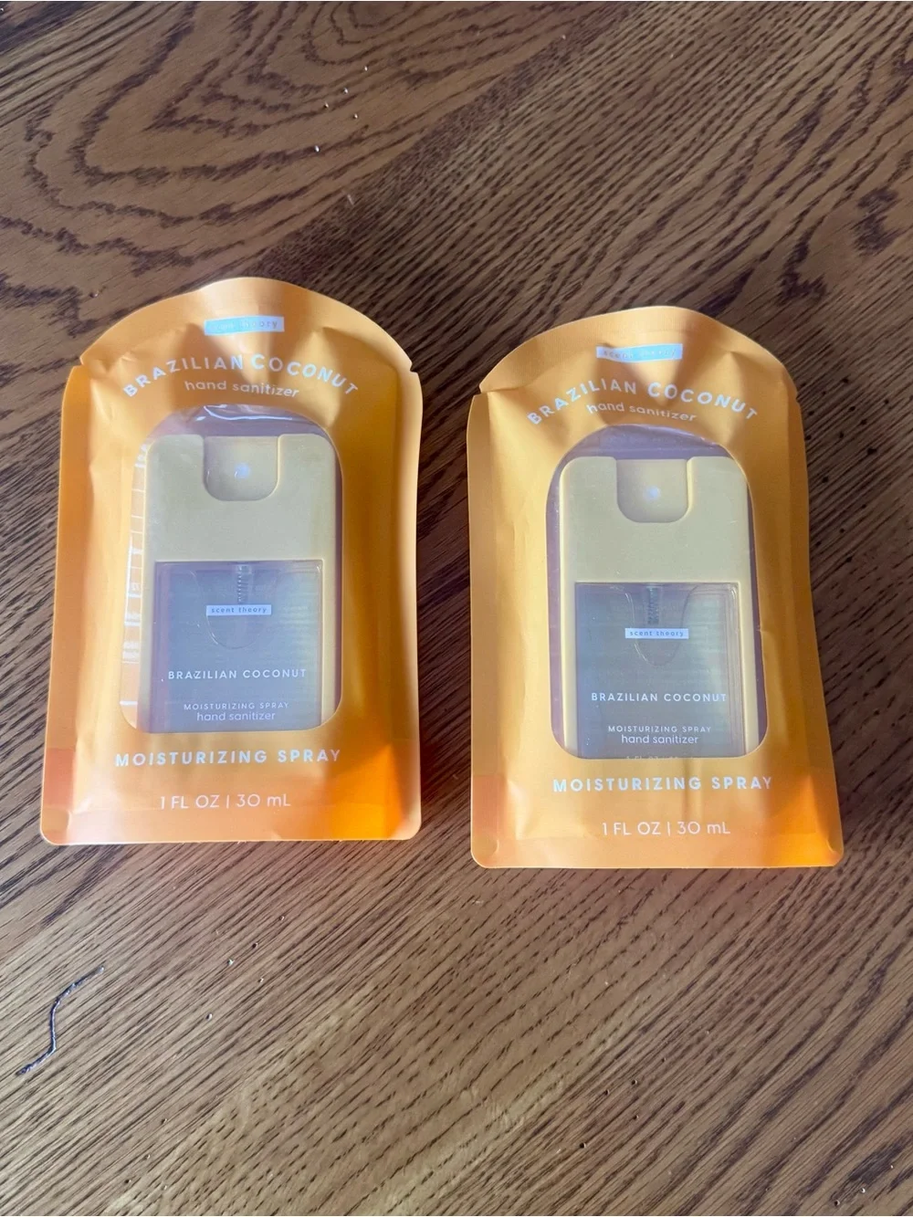 Scent Theory Hand Sanitizer Bundle Brazilian Coconut Moisturizing Spray Lot of 2